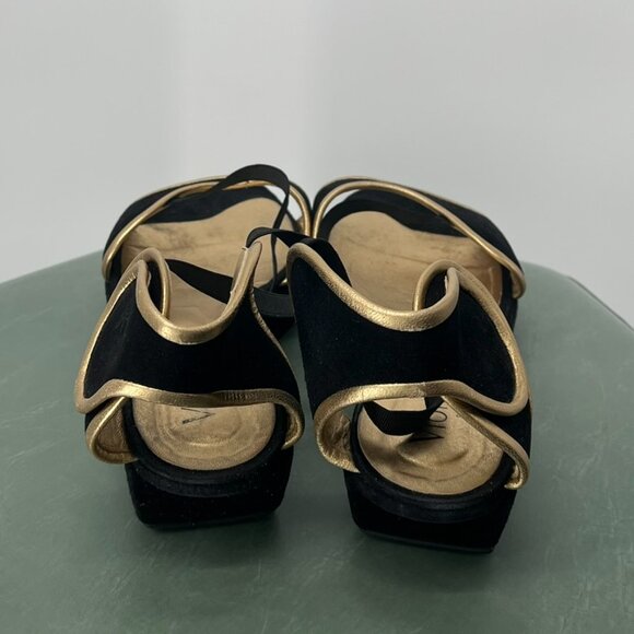 VIONNET Black and Gold Sandals in Size 41 - Picture 7 of 7